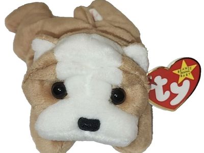 Ty Beanie Baby - WRINKLES the Bull Dog 8" Plush Stuffed Animal Toy