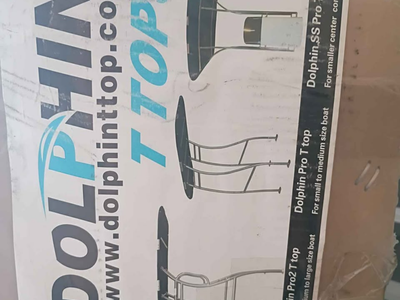 Dolphin Pro2 T-Top White Coated Frame Black Canopy for Medium to Large Fishing Boats