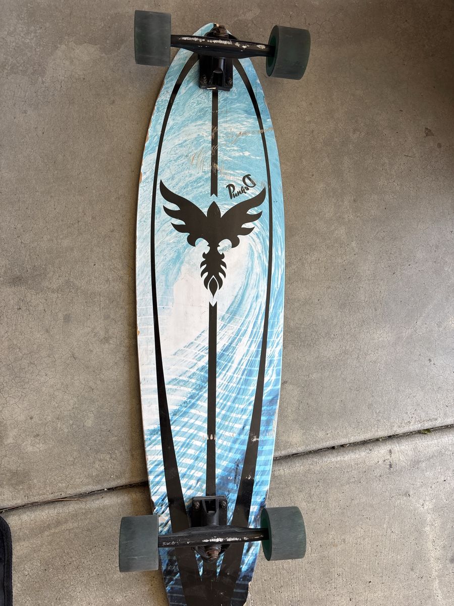 Pintail Longboard Complete Skateboard with Green Wheels