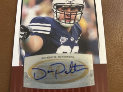 2010 Dennis Pitta Authentic Autograph Football Card - BYU Cougars Hand Signed Auto Rookie Football Card