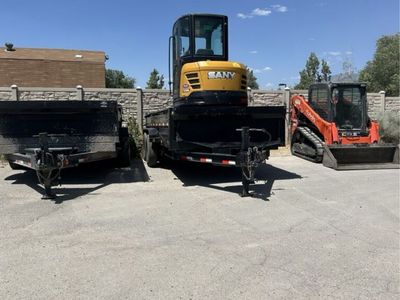 $100 dump trailer 2’ sidewall, $120 dump trailer 4’ sidewall, $335 skid/mini x 5 hrs