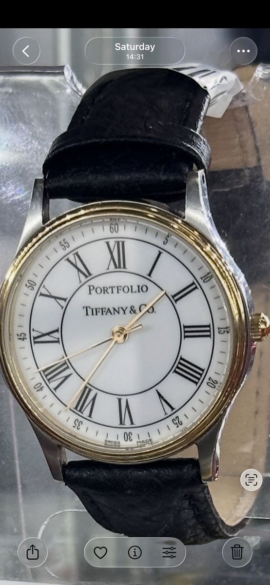 Tiffany and co portfolios watch with leather band