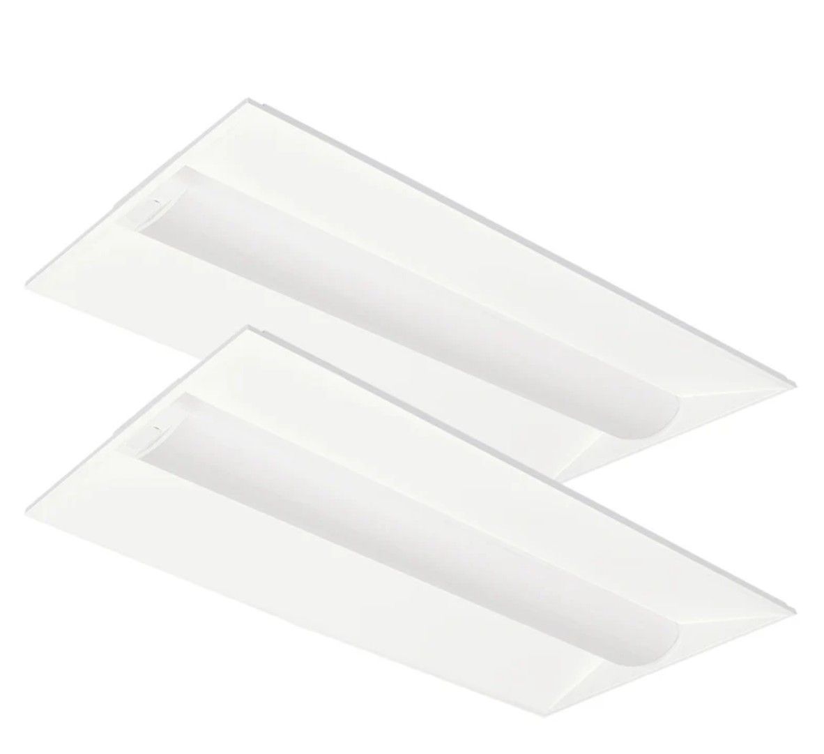 2 Pack White 2X4 Integrated LED Troffer Retrofit Kit Selectable Wattage