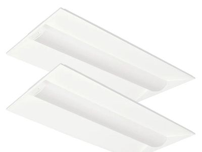 2 Pack White 2X4 Integrated LED Troffer Retrofit Kit Selectable Wattage