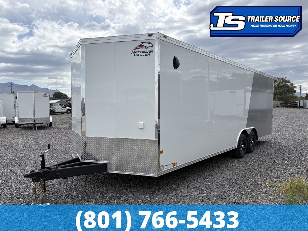 8.5x24 American Hauler Mach Enclosed Car Hauler Trailer - 7'0" Interior - 10K GVWR - 2 Tone Color, Rear Spoiler w/ Load Lights