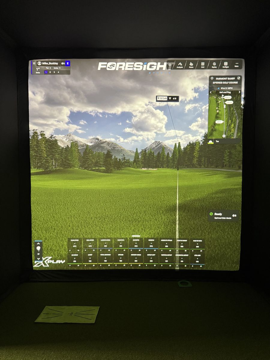 Golf simulator screen and enclosure