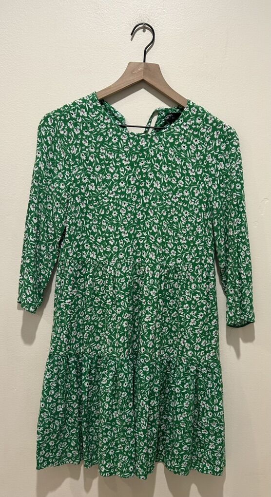 Nobody’s Child Green and White Floral Dress Size 6