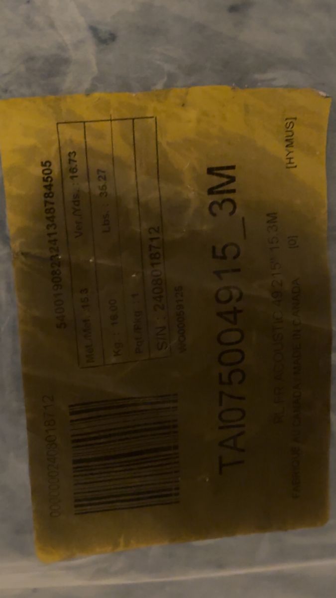 Acoustic Insulation Rolls - New, Unused