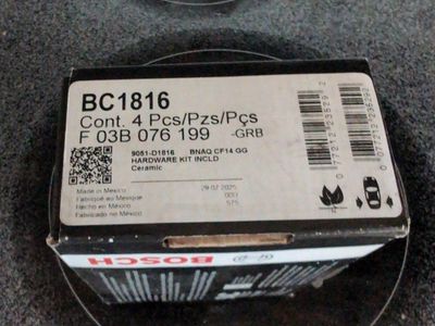 Bosch QuietCast BC1816 Premium Ceramic Disc Brake Pad Set w/ Hardware Kit fits 2016-2020 Kia Sorento, 2018-2023 Kia Stinger, and