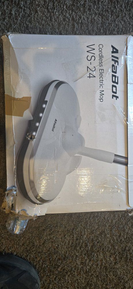AlfaBot WS-24 Cordless Electric Mop - White, Lightweight, Rechargeable