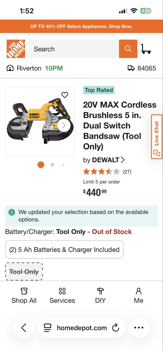 Dewalt 20v Deep Cut Porta Band