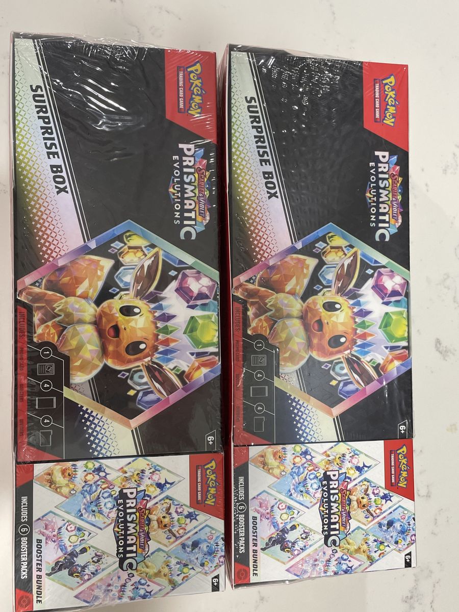Pokemon TCG Scarlet & Violet Prismatic Evolutions Surprise Box & Booster Bundle (2 Sets)