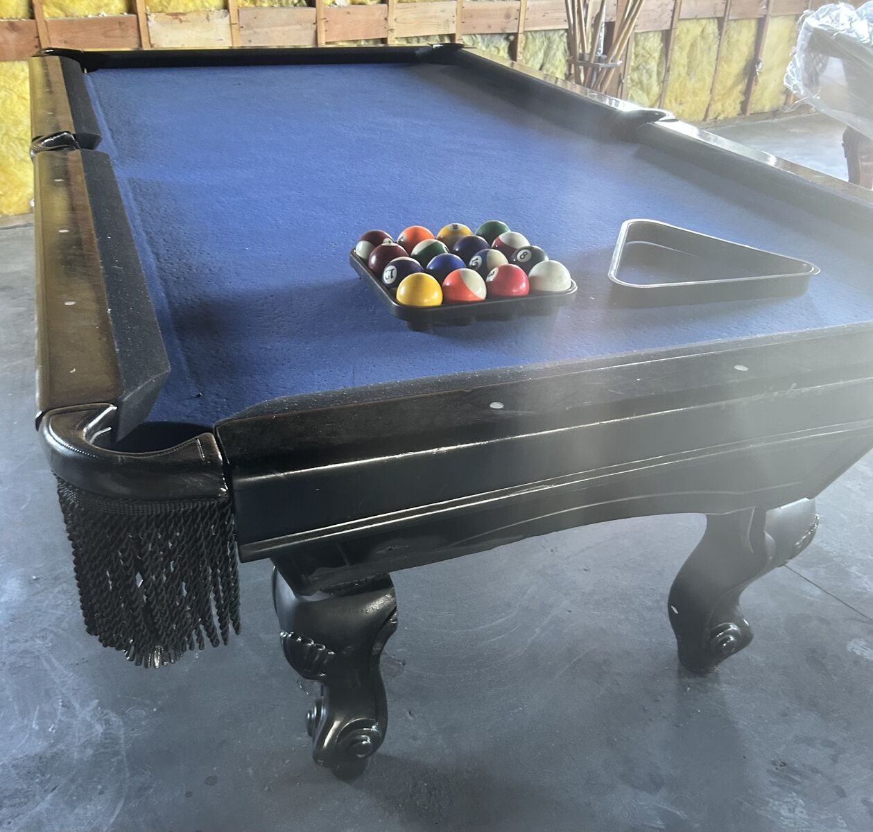 Used Billards Pool Table.  Black frame