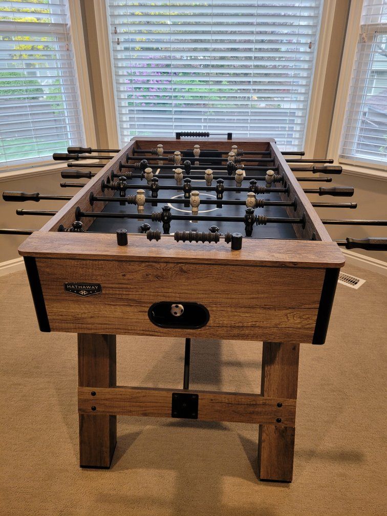 Hathaway Braxton 55-in Competition Foosball Table - Farmhouse Style, Tournament-Level Play, Adjustable Levelers
