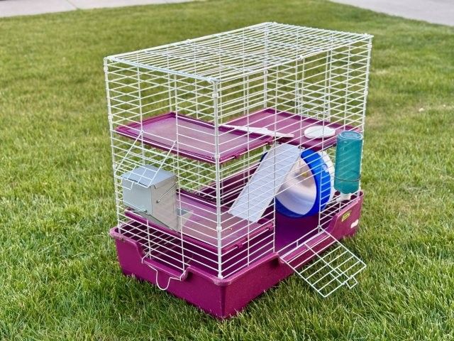 Multi-Level Small Pet Cage with Rolling Base