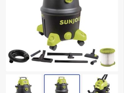 Sun Joe SWD12000 HEPA 12-Gal 1200W 6.5 HP Wet/Dry Shop Vacuum w/ Attachments