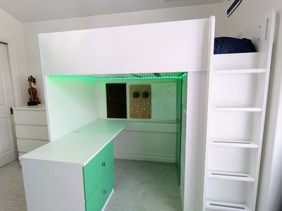 Twin Loft Bunk Bed with Desk & Wardrobe | IKEA SMÅSTAD loft bed