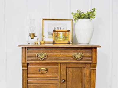 Antique Solid Wood 3 Drawer Wash Stand | Antique Wash Stand Chest | Antique Dresser