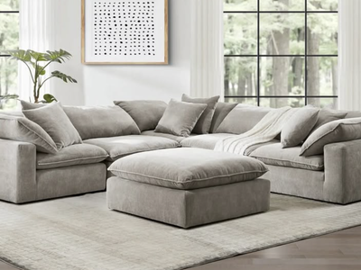Sereen 6-piece Fabric Modular Sectional, Taupe Aiden & Ivy Furniture