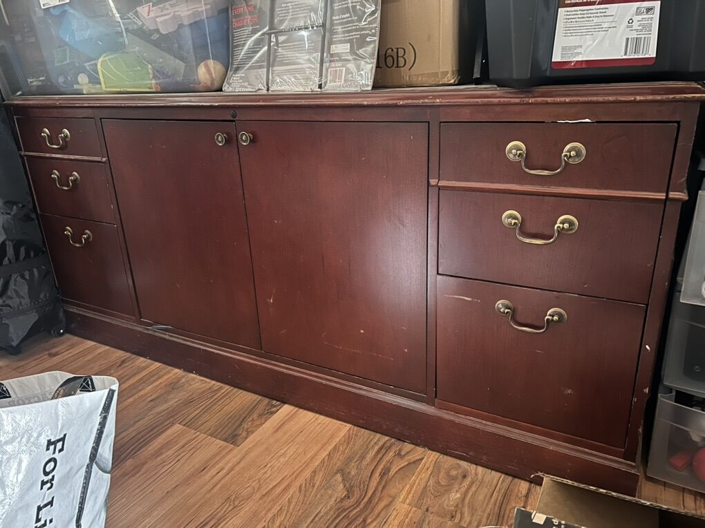 Real Wood Desk & Credenza