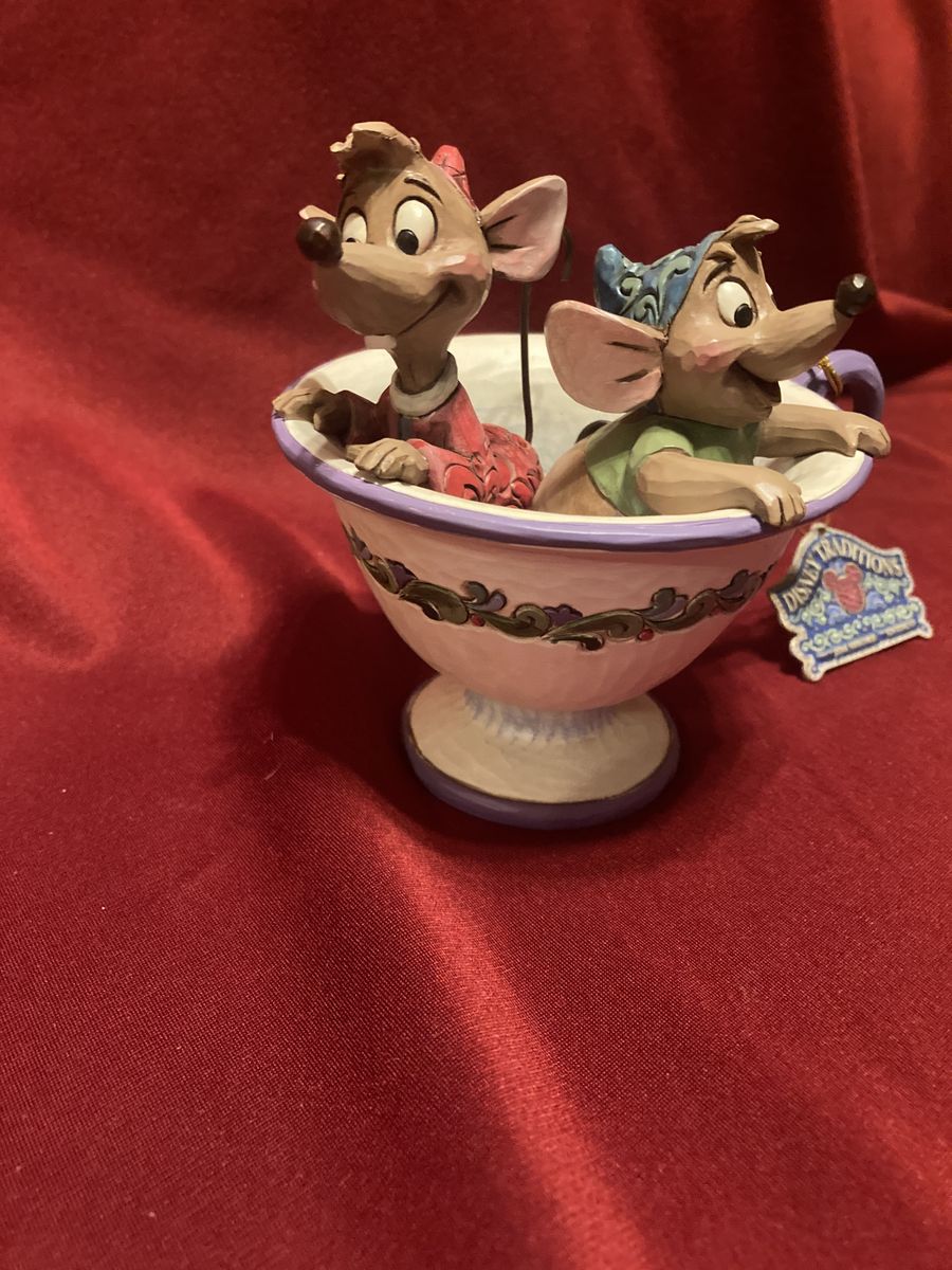 Disney Showcase Collection Jaq & Gus Tea for Two New With Box By Jim Shore