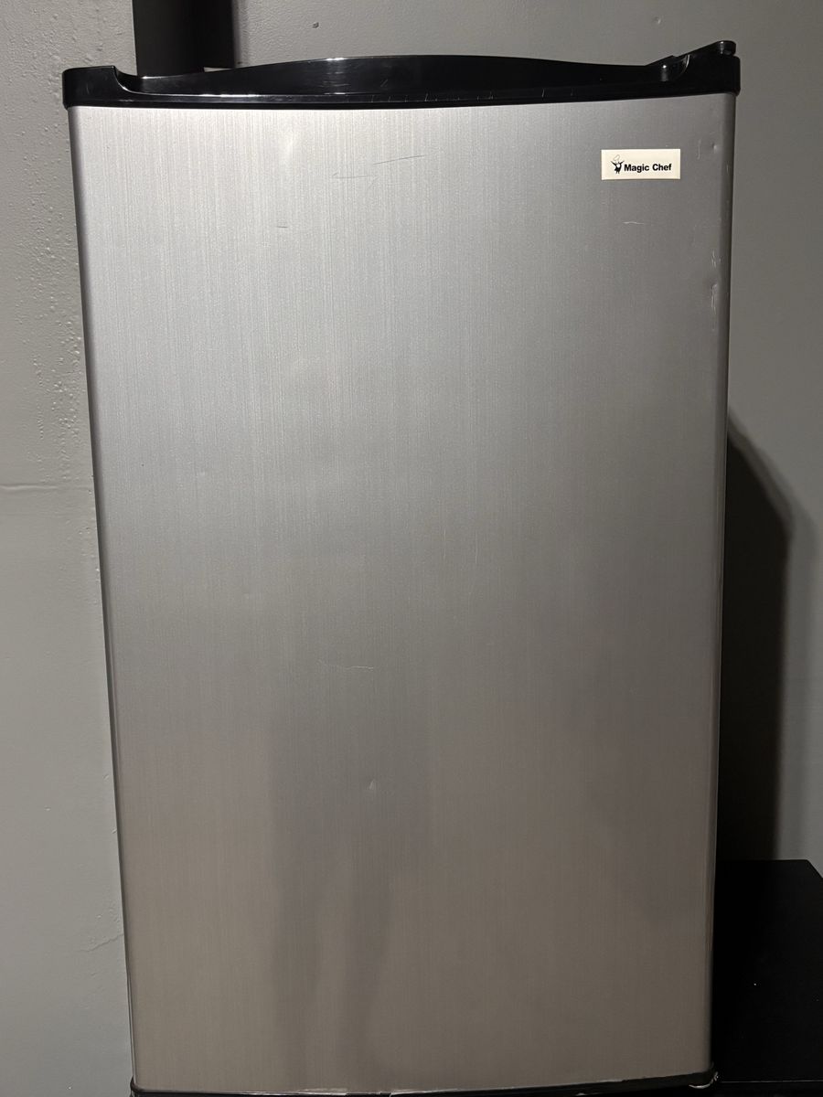 Magic Chef Compact Refrigerator Stainless Steel Finish Used Good Condition
