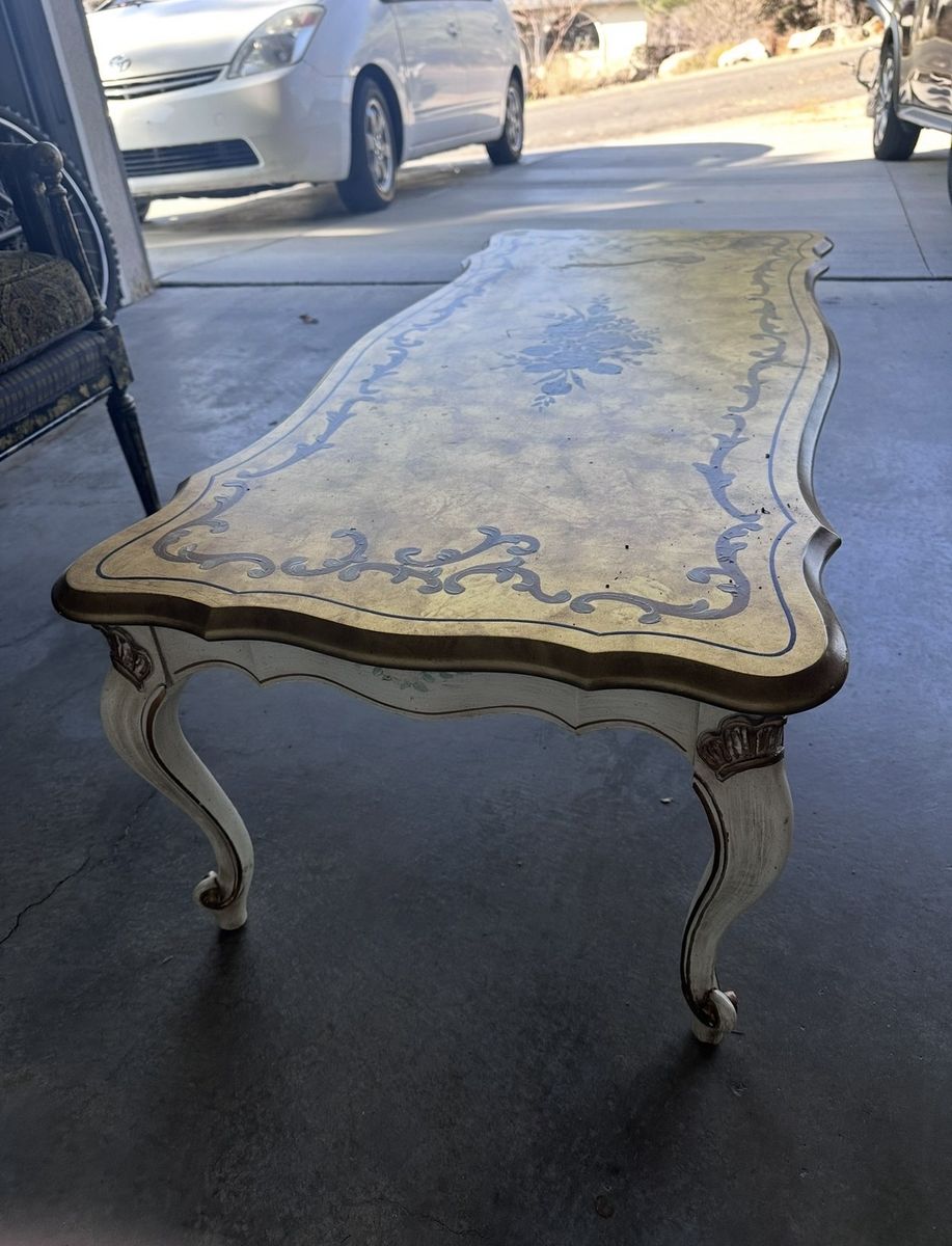 French provincial style hand painted center tables