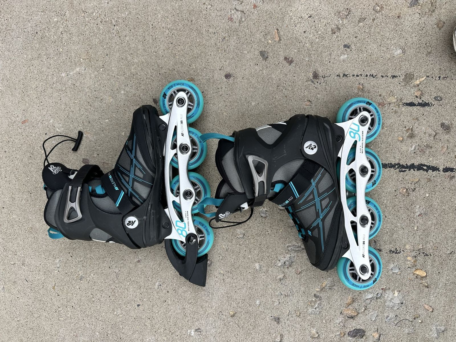 K2 Kinetic 80 Pro Inline Skates - Teal & Black Size 6.5 Women