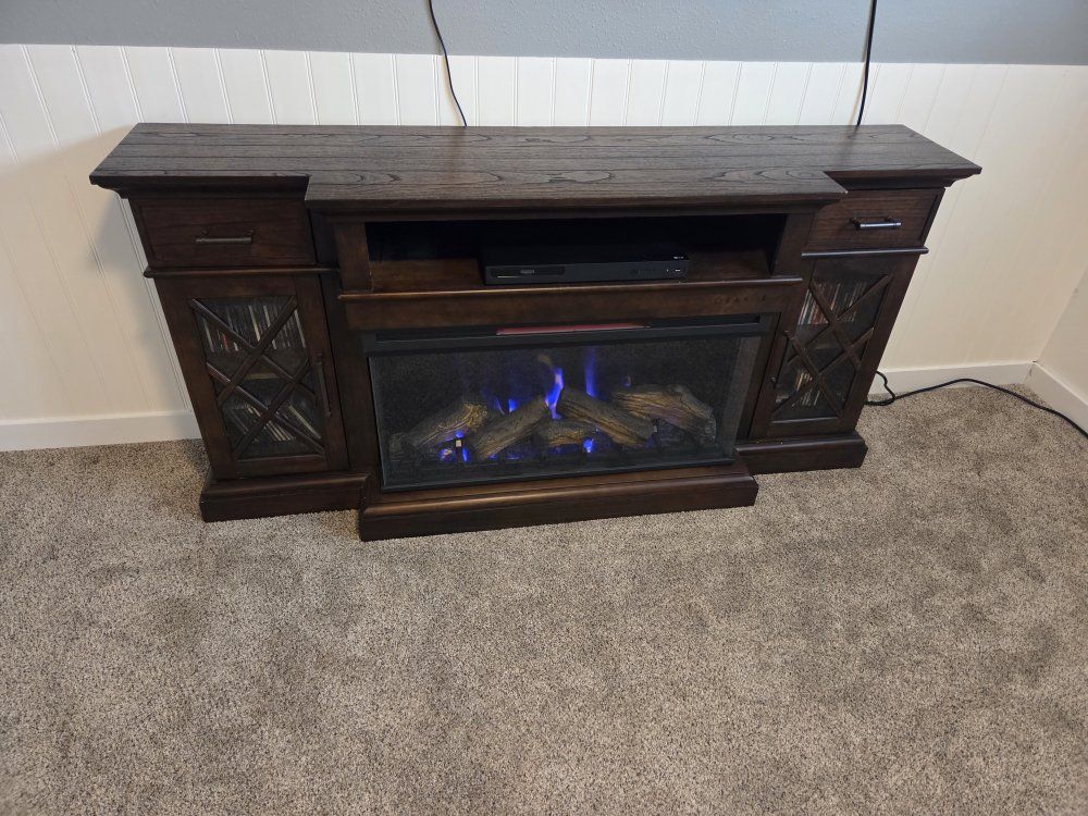 large electric fireplace from RC Willey's
