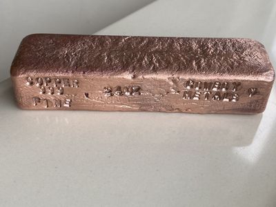 Hand poured Copper Bar .999 24 Oz 1 Pound 8 oz