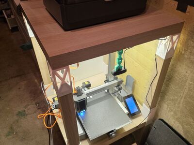 Anycubic Kobra 3 3D Printer and AcePro Multicolor Printing and Drying w/ Filament, IKEA tables with lights and webcam