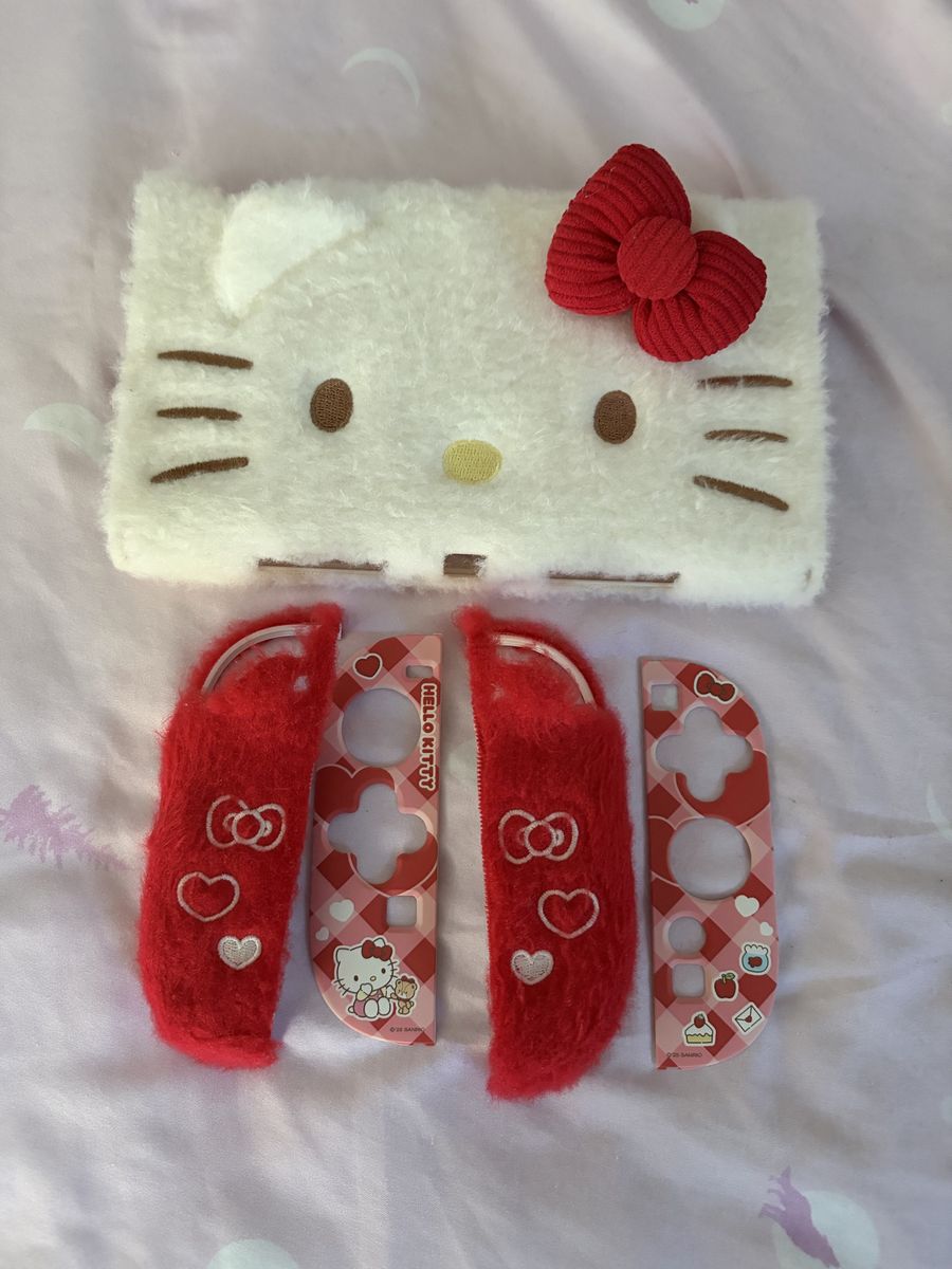 Hello Kitty Nintendo Switch  2 Fluffy Plush Case Set with Stand