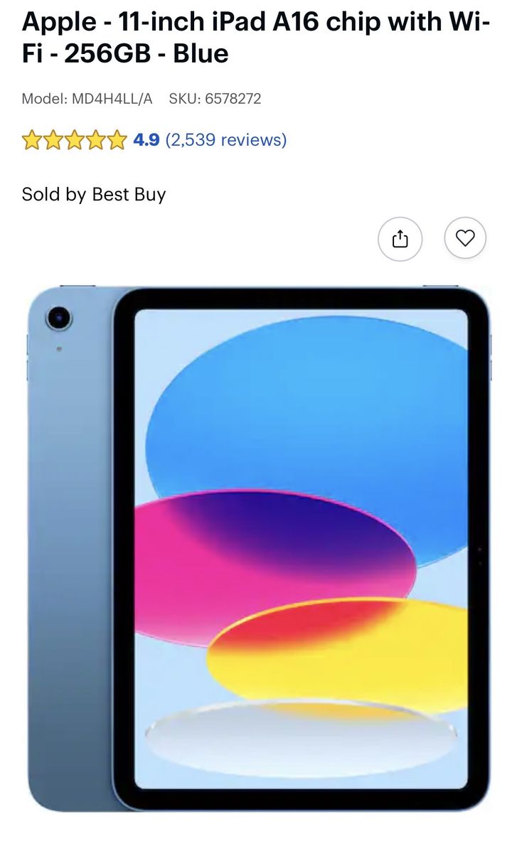 iPad 11inch (a16) WiFi 256 gb new