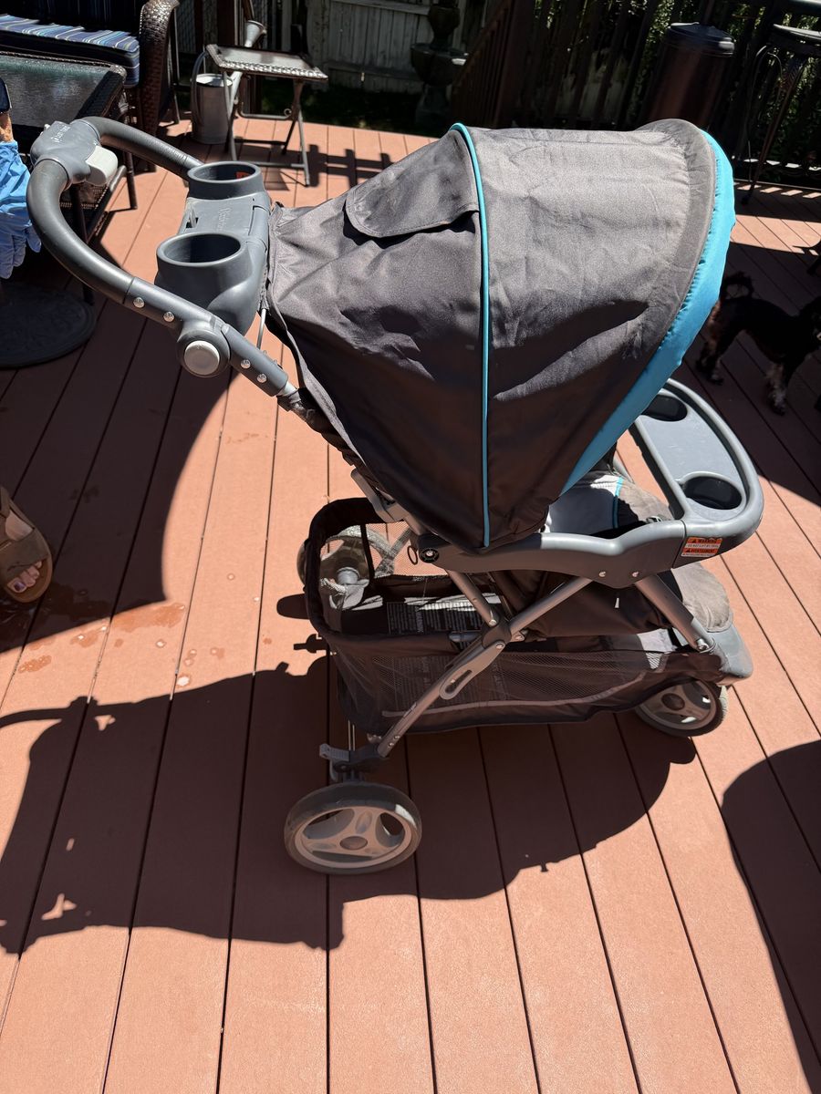 Graco Modes Element Travel System Stroller, Black/Blue, Adjustable Handle, Cupholders