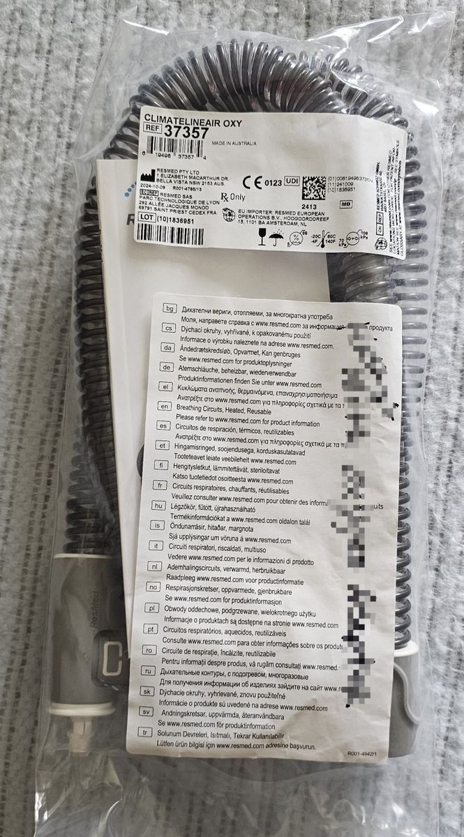 New Sealed ResMed ClimateLineAir Oxy Heated Hose #37357