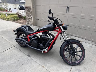 Honda Fury 2012 Black/Red Cruiser Motorcycle - Excellent Condition