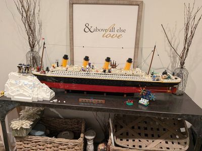 lego Titanic with custom iceberg and a bunch of mini figures make an offer