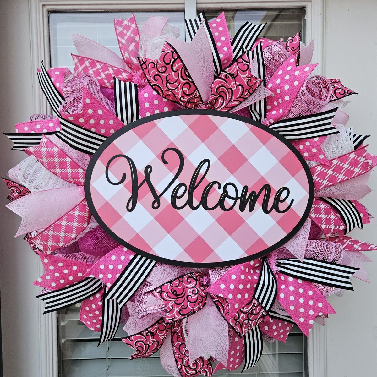 Pink Welcome Wreath