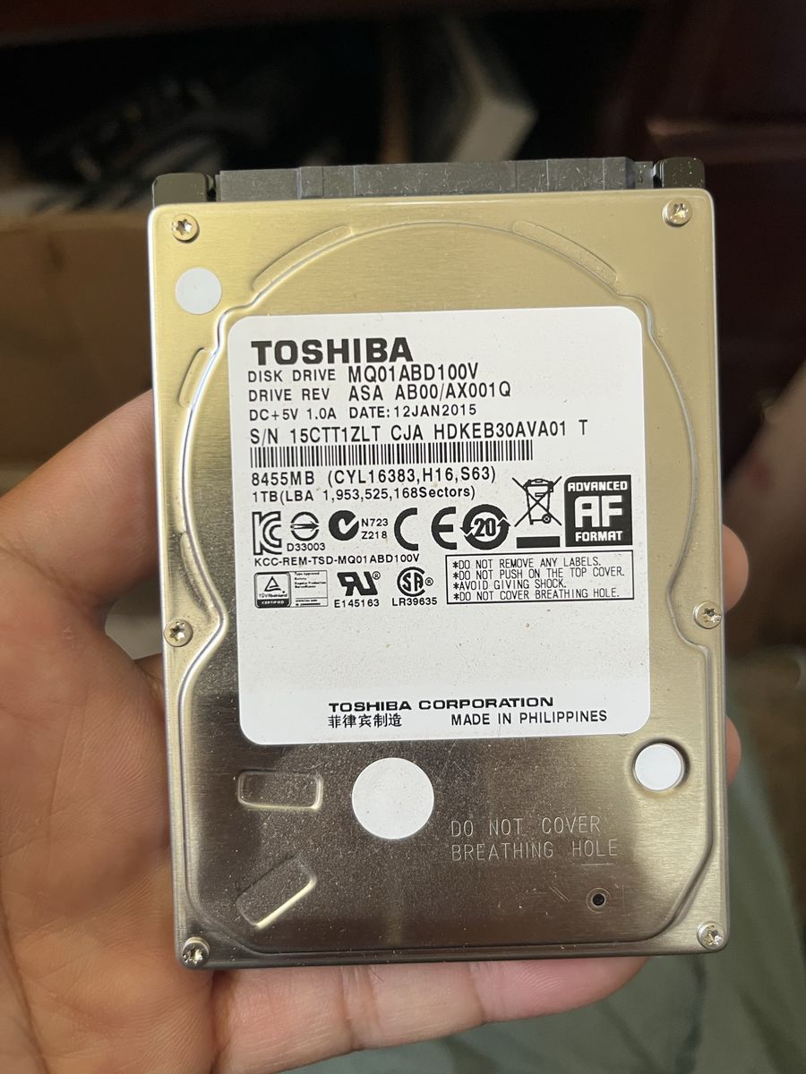 Toshiba 1TB  2.5"  Hard Drive HDD