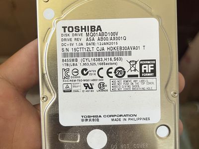 Toshiba 1TB 2.5" Hard Drive HDD