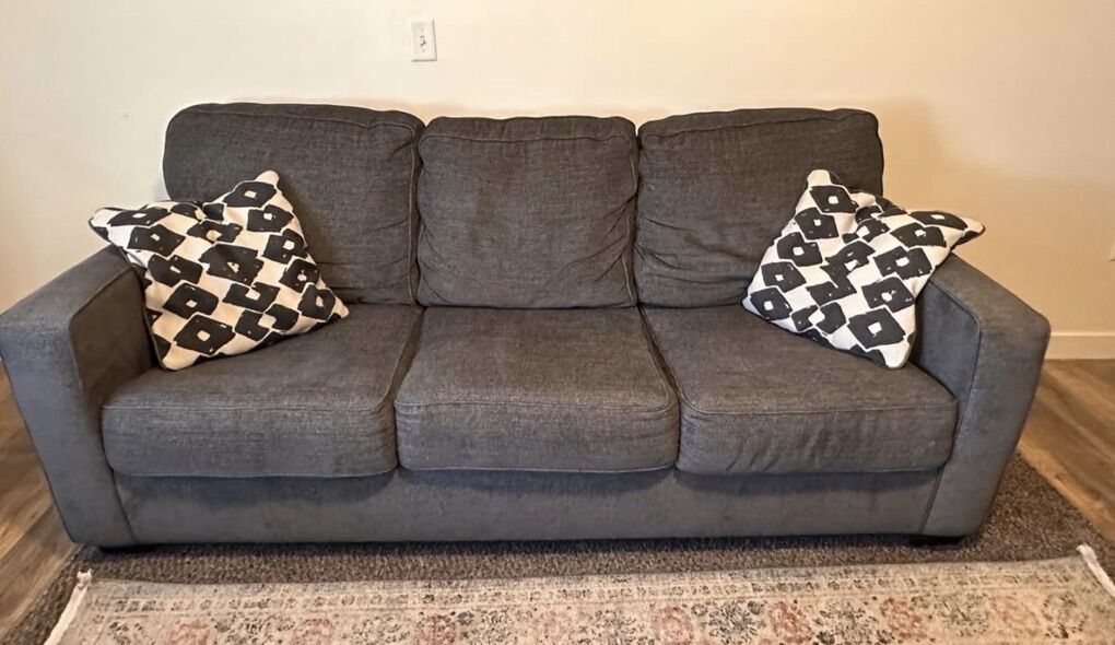 Like NewComfy Grey Couch- Will Deliver