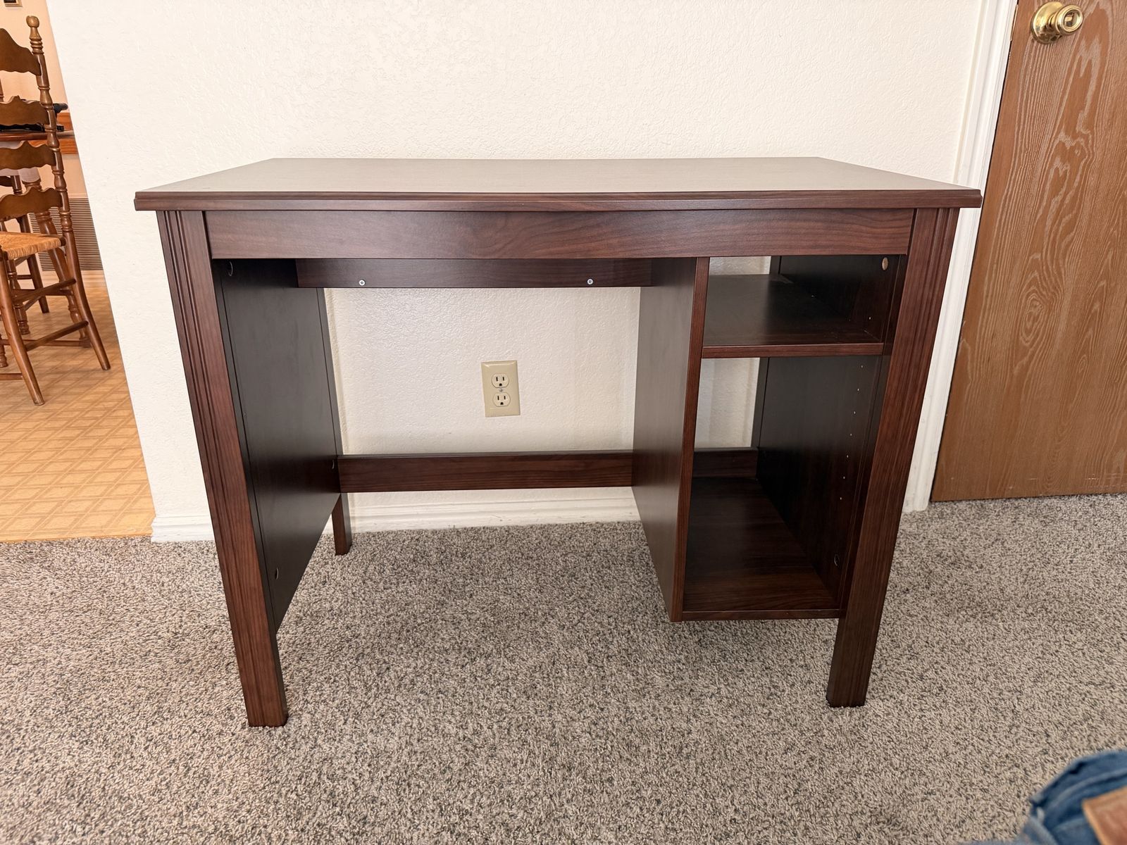 Wood Office Desk with Shelves