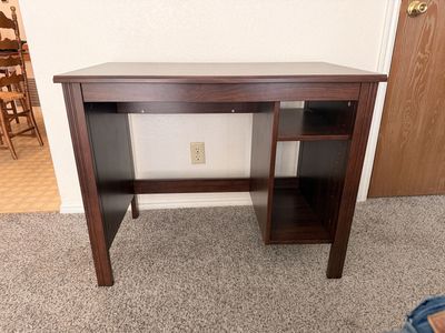 Wood Office Desk with Shelves