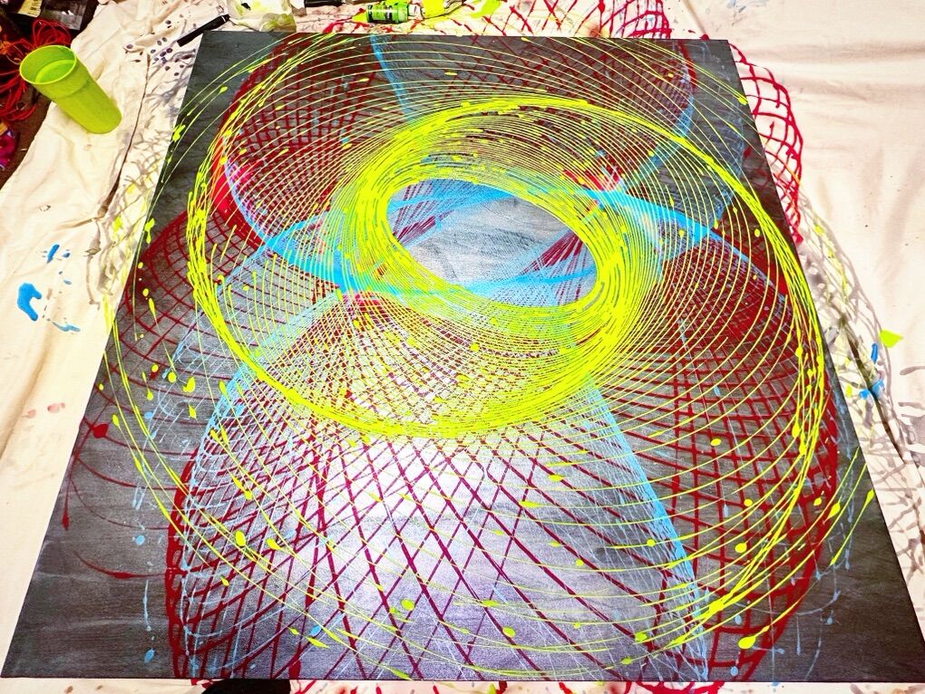 5' X 5' Abstract Painting (Pendulum)