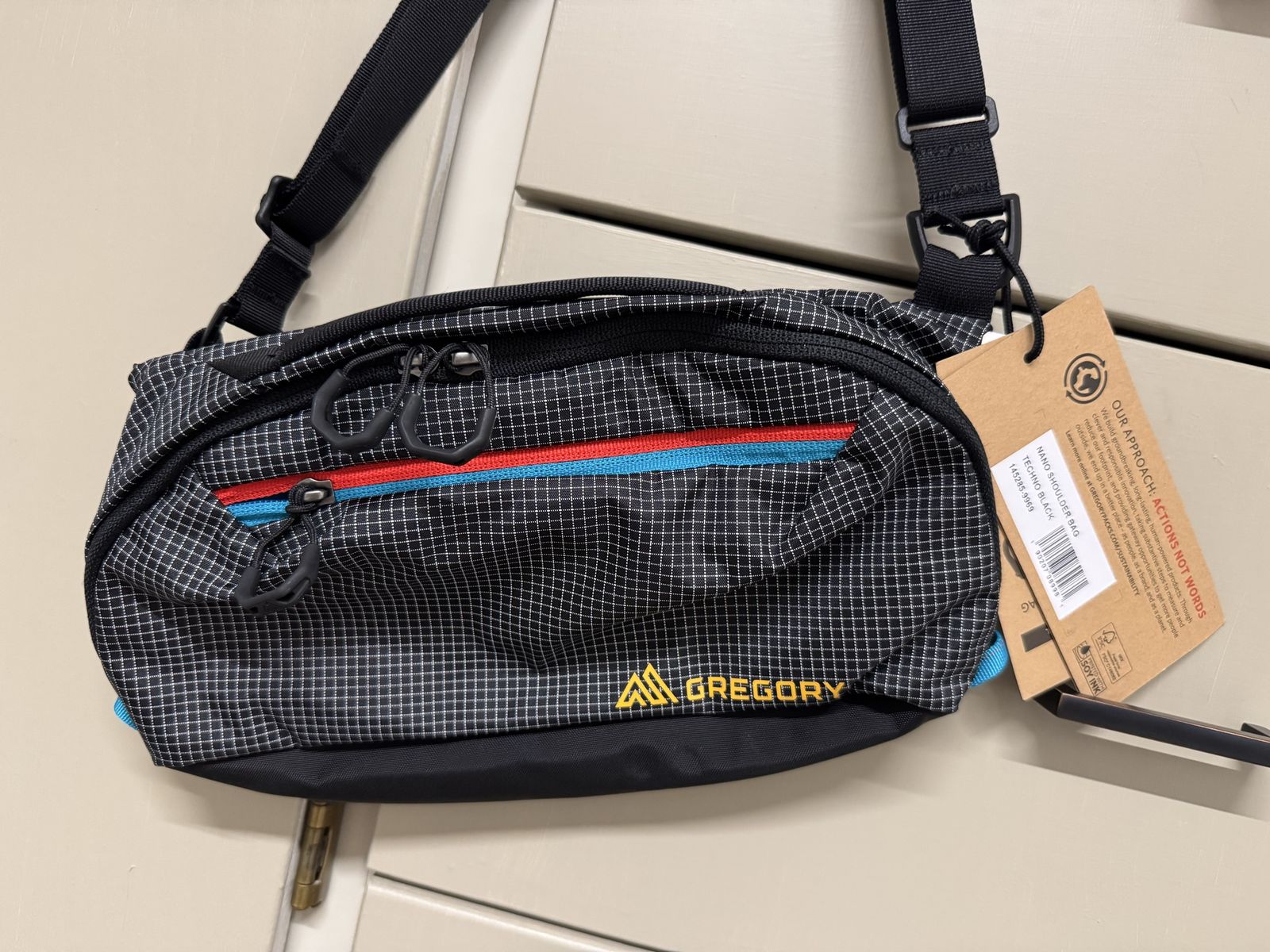 NWT Gregory Nano Shoulder Bag - Techno Black - Ripstop Crossbody