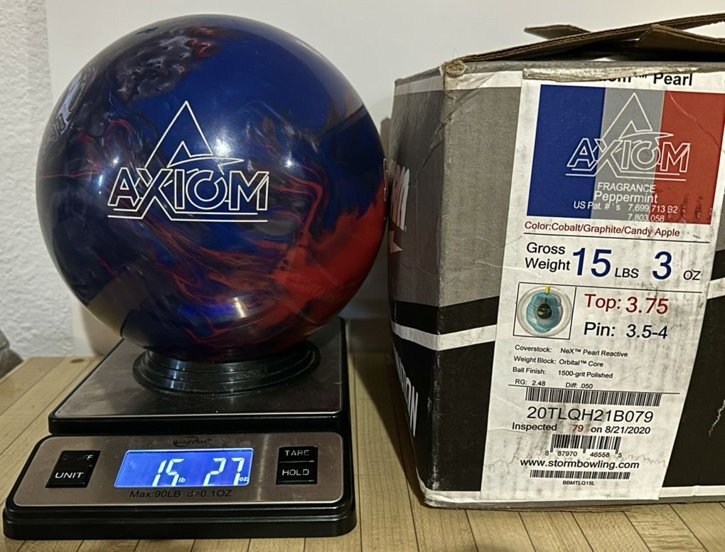 15lb Storm AxIom Pearl Bowling Ball New/Undrilled