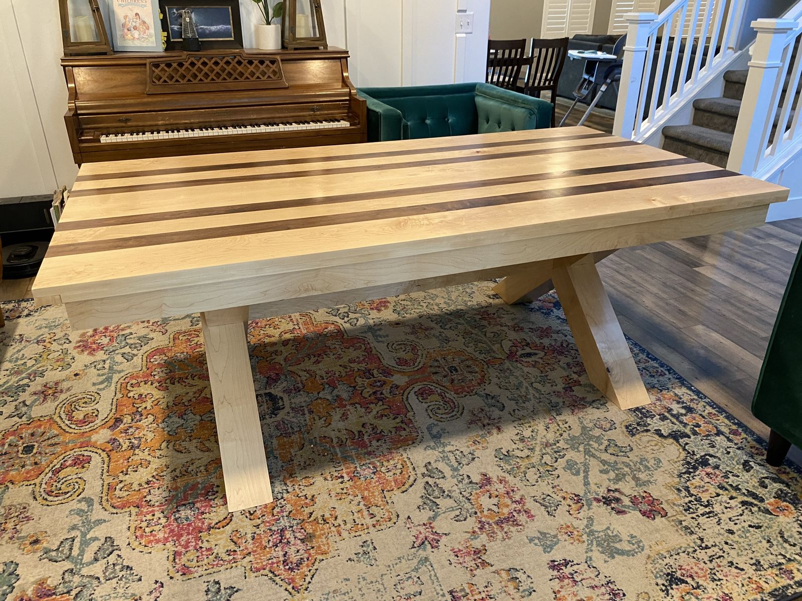 Solid maple dining table 8 seater.