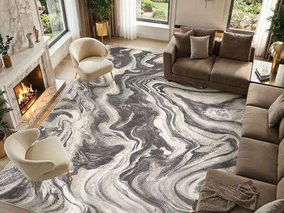 NEW 10'x12' Area Rugs for Living Room, Washable Non-slip Soft Indoor Modern Abstract Vintage Rug