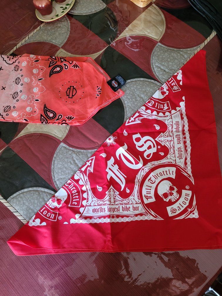 Full Throttle Saloon Sturgis Red & White Skull Bandana World's Largest Bike NEW