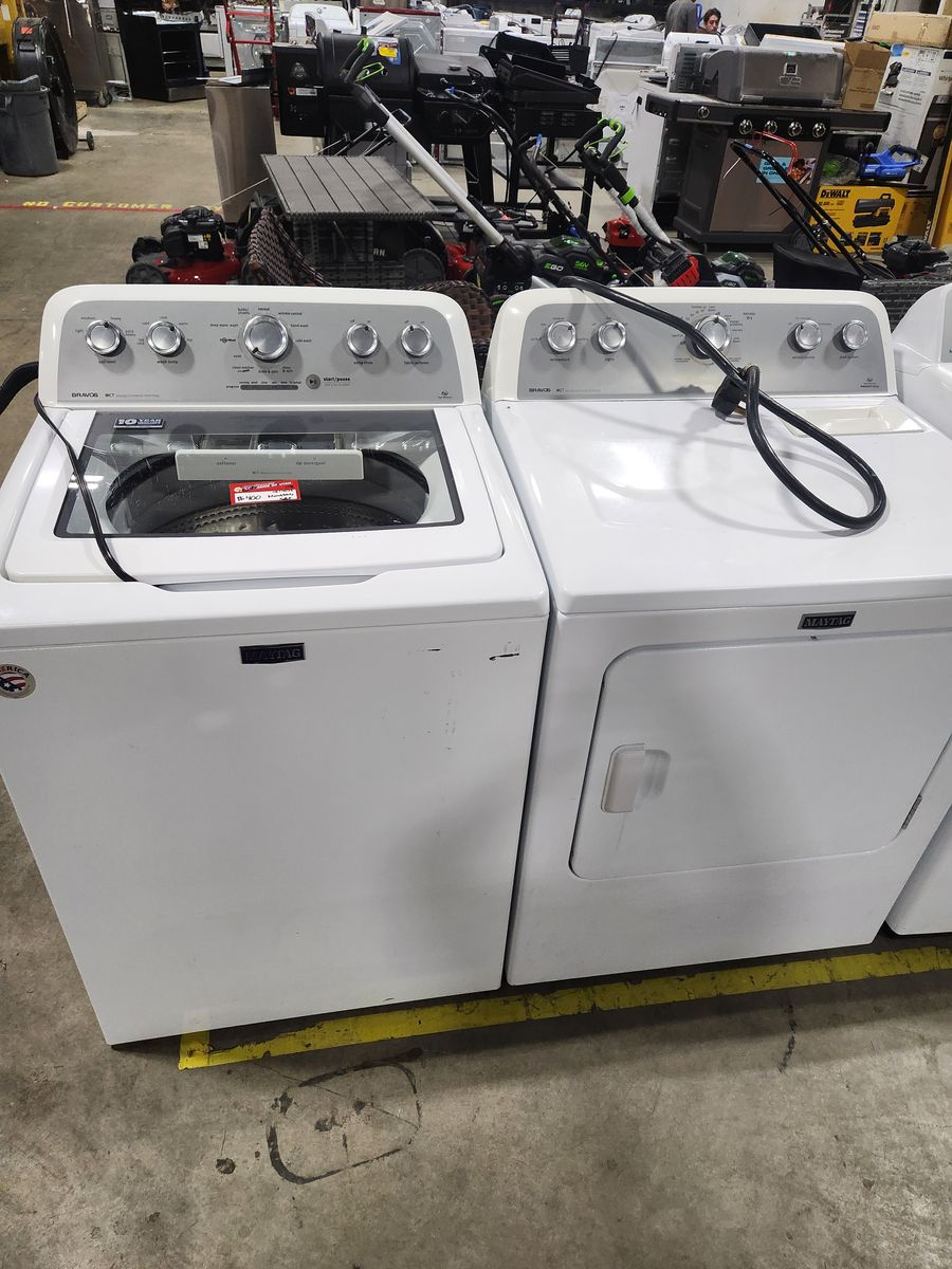 Maytag Bravos White Top Load Washer & Electric Dryer Set - Great Condition, Ready for Your Home